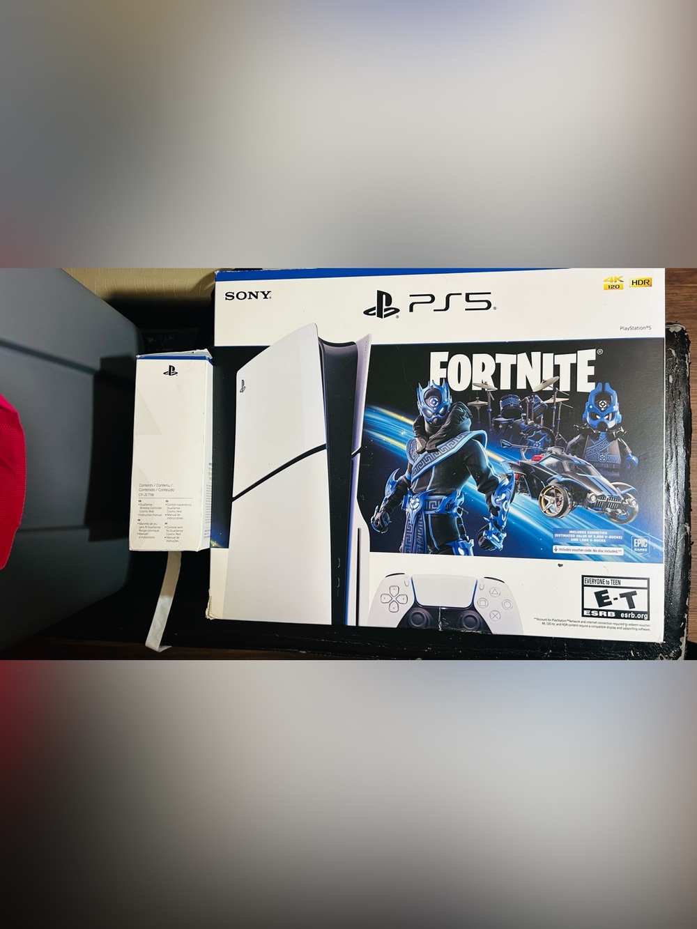 Sony PS5 Console - White and Black Accents With extra red Controler